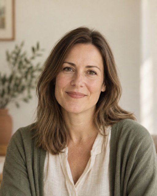 AI-generated portrait of the fictional doctor Eleanor Hart, shown as a design example